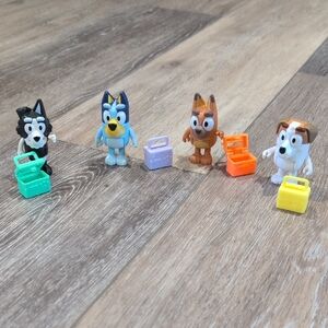 Set of 5 Cartoon Dog Figurines with Accessories
